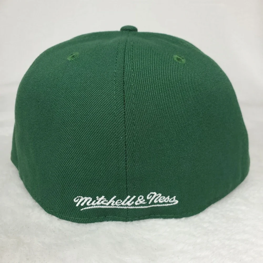 Atlanta Braves Mitchell & Ness MLB Fitted 7 3/8 Flatbill Cap Hat Green NWT‎